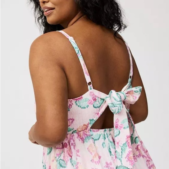 Torrid Sleeveless Tie-Back Midi Dress in Allie Floral Multi - Picture 2 of 6